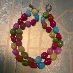 COPY - Vintage OPAQUE Glass Double Strand Necklace! Do you like Bubblegum?!